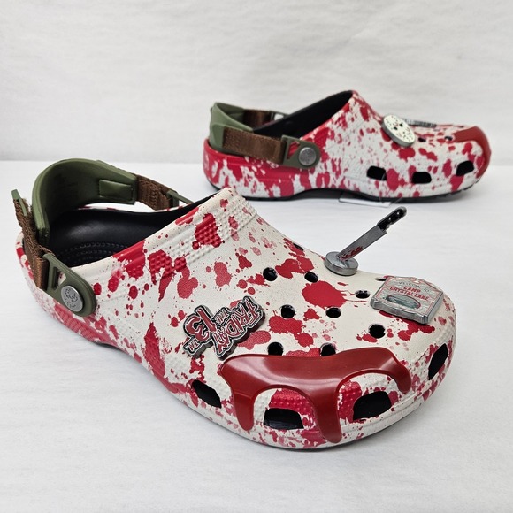 Crocs Friday the 13th Classic Clogs 212073-90H Red White Green Men\'s Size 8 main image 8